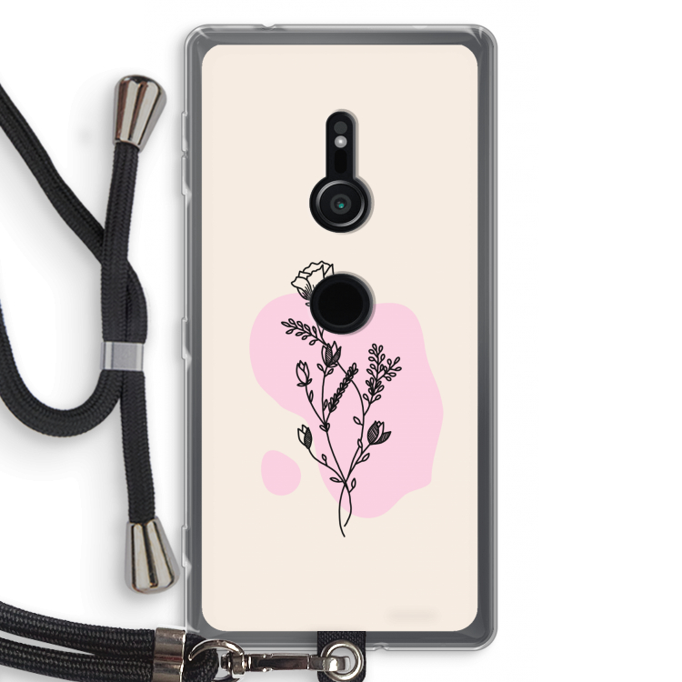 Roses are red: Sony Xperia XZ2 Transparant Hoesje met koord