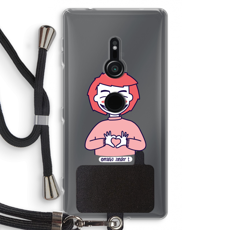 Hartje: Sony Xperia XZ2 Transparant Hoesje met koord