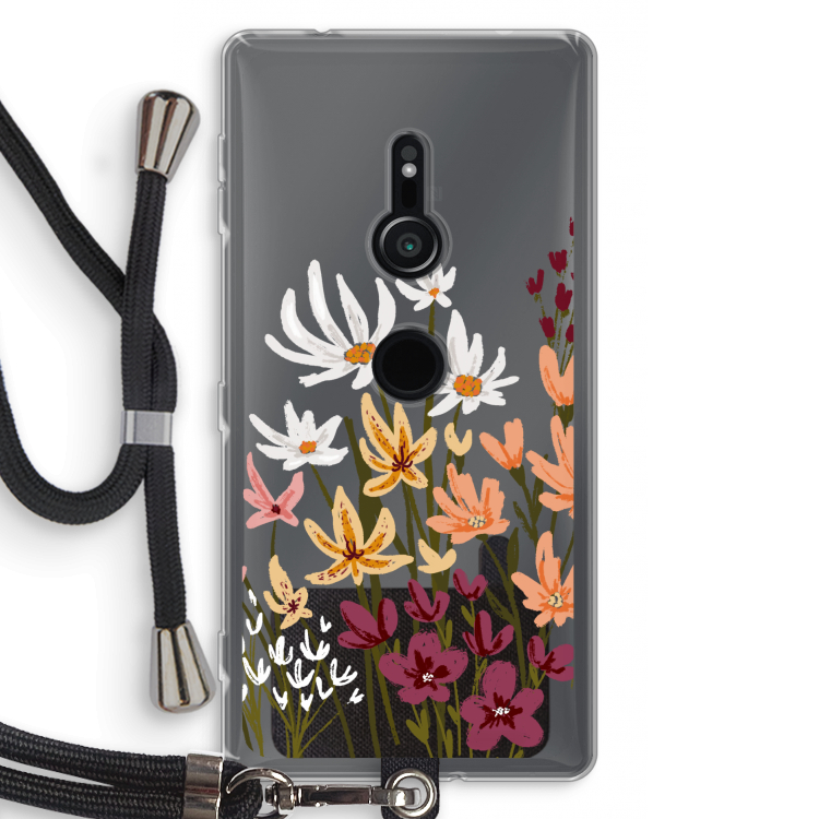 Painted wildflowers: Sony Xperia XZ2 Transparant Hoesje met koord