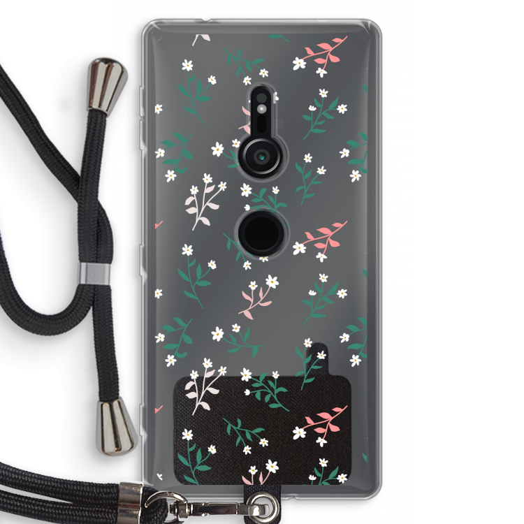 Small white flowers: Sony Xperia XZ2 Transparant Hoesje met koord