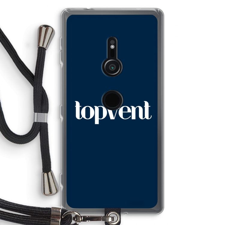 Topvent Navy: Sony Xperia XZ2 Transparant Hoesje met koord