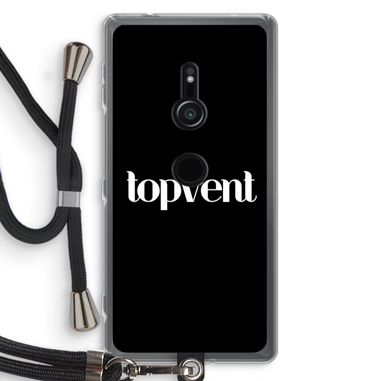 Topvent Zwart: Sony Xperia XZ2 Transparant Hoesje met koord