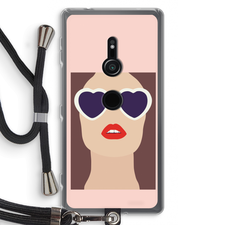 Red lips: Sony Xperia XZ2 Transparant Hoesje met koord