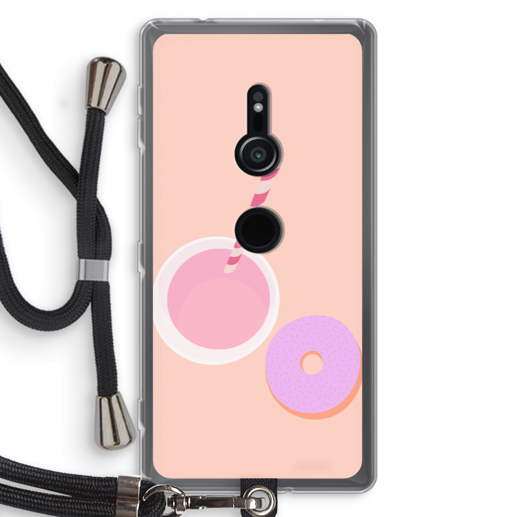 Donut: Sony Xperia XZ2 Transparant Hoesje met koord