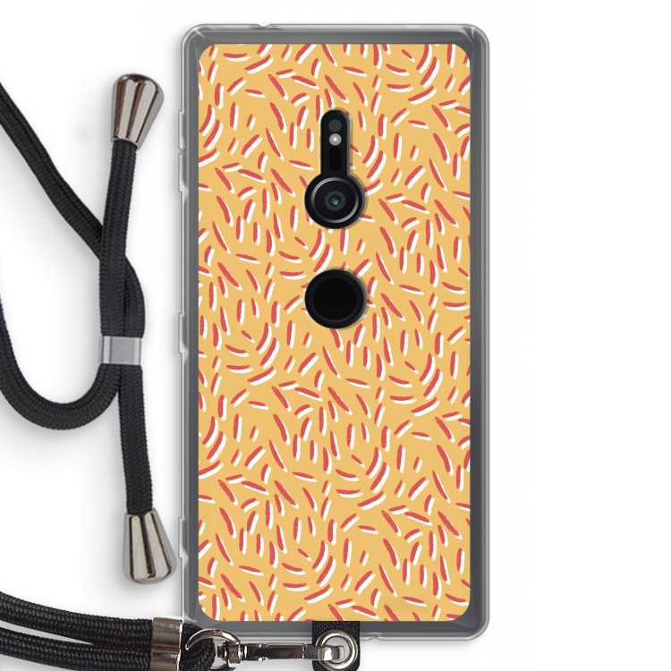Camouflage: Sony Xperia XZ2 Transparant Hoesje met koord