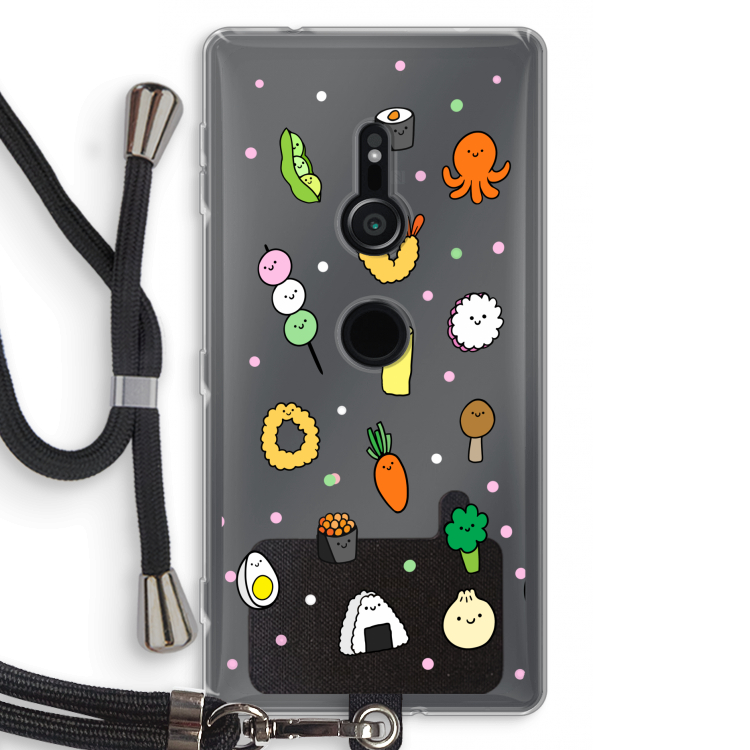 Happy bento friends: Sony Xperia XZ2 Transparant Hoesje met koord