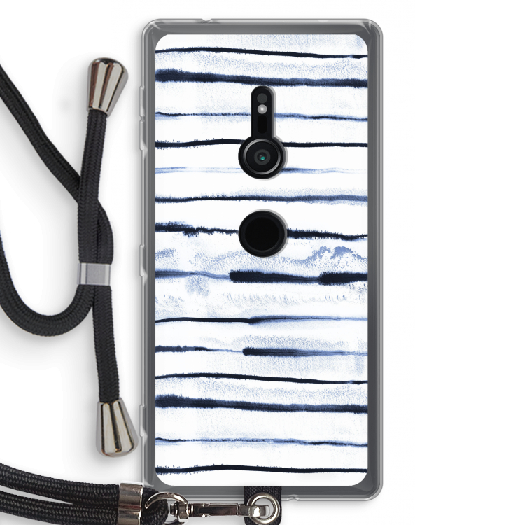 Ink Stripes: Sony Xperia XZ2 Transparant Hoesje met koord