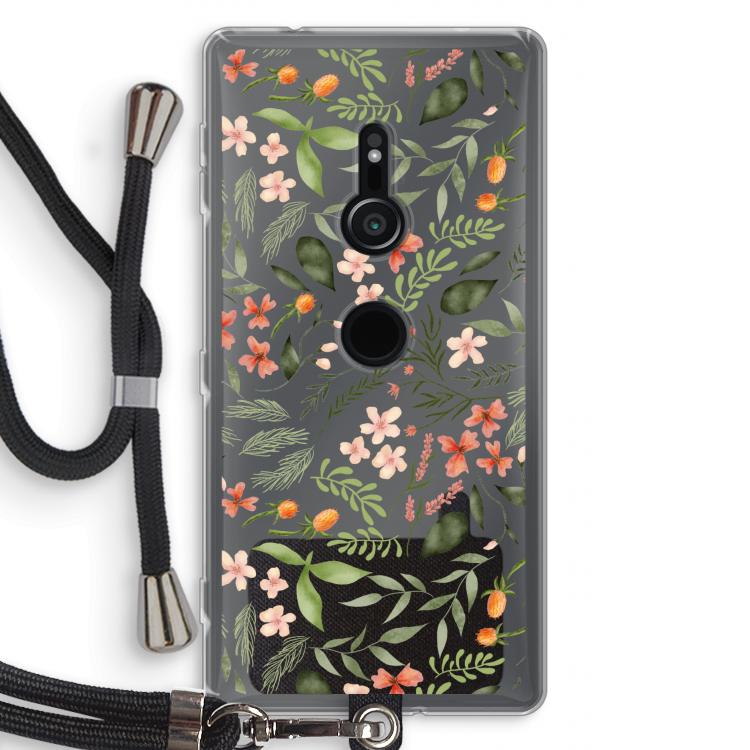 Sweet little flowers: Sony Xperia XZ2 Transparant Hoesje met koord
