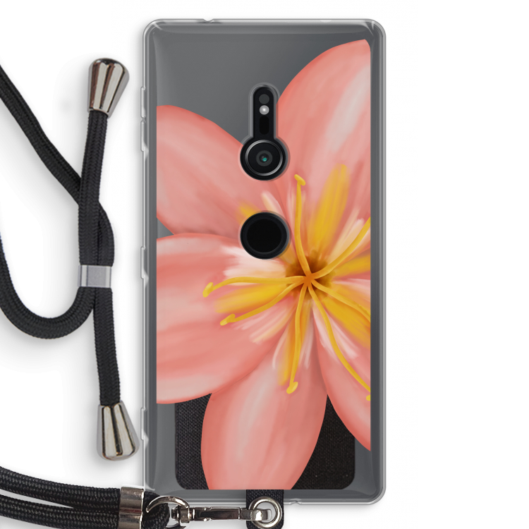 Pink Ellila Flower: Sony Xperia XZ2 Transparant Hoesje met koord