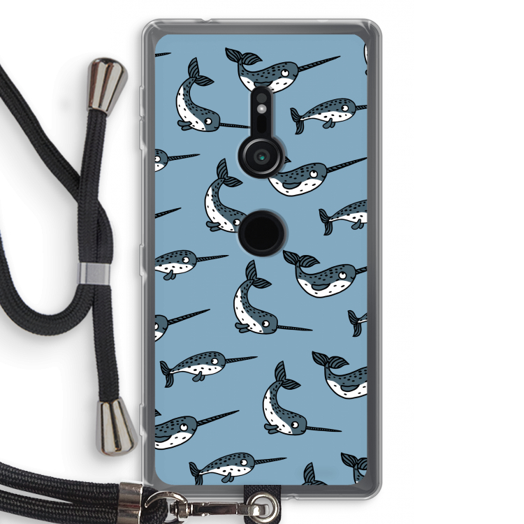 Narwhal: Sony Xperia XZ2 Transparant Hoesje met koord