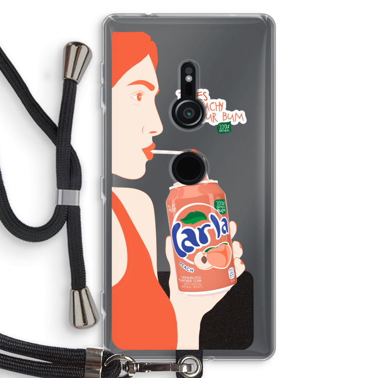Peach please!: Sony Xperia XZ2 Transparant Hoesje met koord