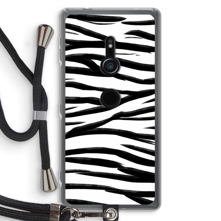 Zebra pattern: Sony Xperia XZ2 Transparant Hoesje met koord