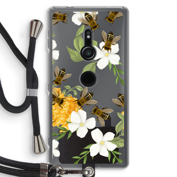 No flowers without bees: Sony Xperia XZ2 Transparant Hoesje met koord