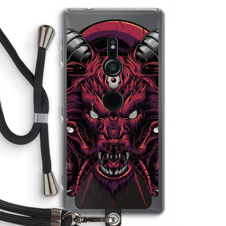 Hell Hound and Serpents: Sony Xperia XZ2 Transparant Hoesje met koord