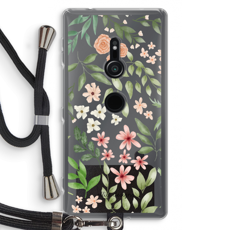 Botanical sweet flower heaven: Sony Xperia XZ2 Transparant Hoesje met koord