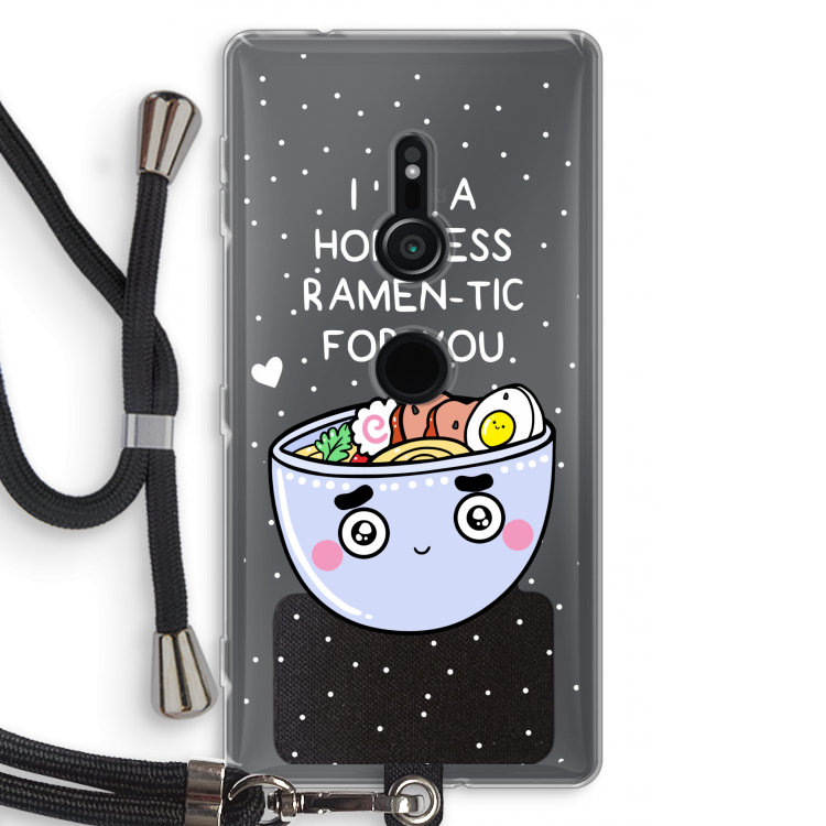 I'm A Hopeless Ramen-Tic For You: Sony Xperia XZ2 Transparant Hoesje met koord