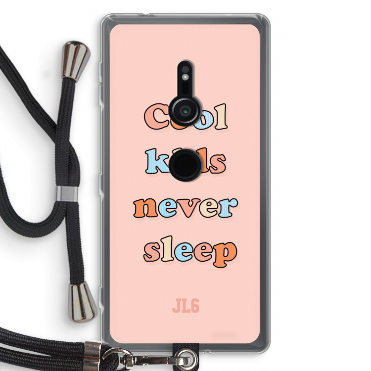 Cool Kids Never Sleep: Sony Xperia XZ2 Transparant Hoesje met koord
