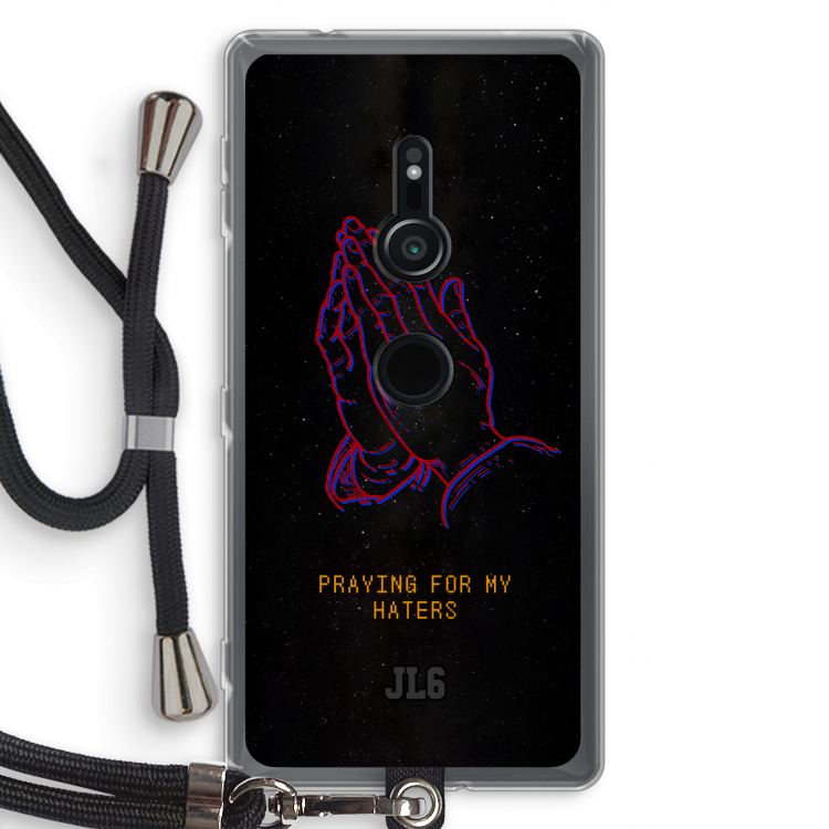 Praying For My Haters: Sony Xperia XZ2 Transparant Hoesje met koord