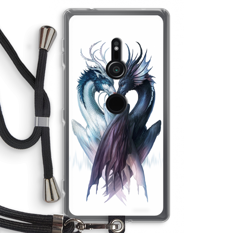 Yin Yang Dragons: Sony Xperia XZ2 Transparant Hoesje met koord