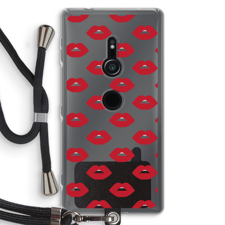 Lips: Sony Xperia XZ2 Transparant Hoesje met koord