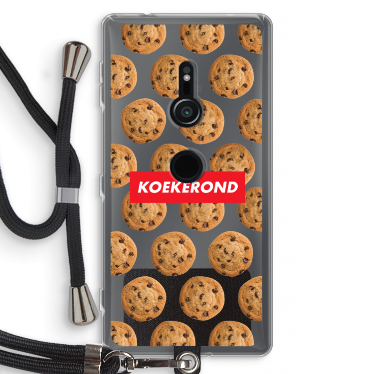Koekerond: Sony Xperia XZ2 Transparant Hoesje met koord