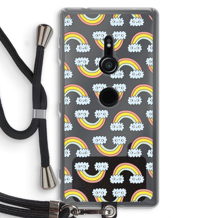 Regenboog: Sony Xperia XZ2 Transparant Hoesje met koord
