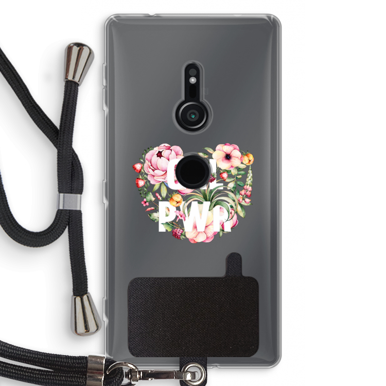 GRL PWR Flower: Sony Xperia XZ2 Transparant Hoesje met koord