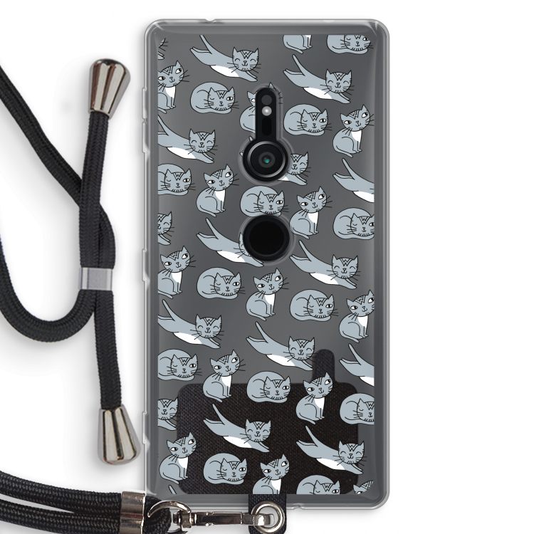 Poezen: Sony Xperia XZ2 Transparant Hoesje met koord