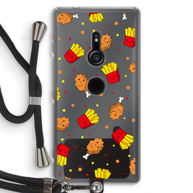 Chicken 'n Fries: Sony Xperia XZ2 Transparant Hoesje met koord