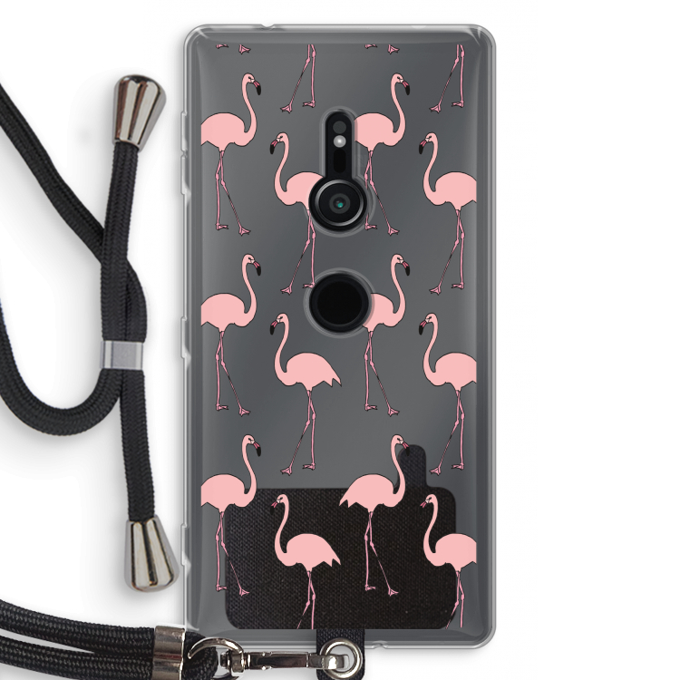 Anything Flamingoes: Sony Xperia XZ2 Transparant Hoesje met koord