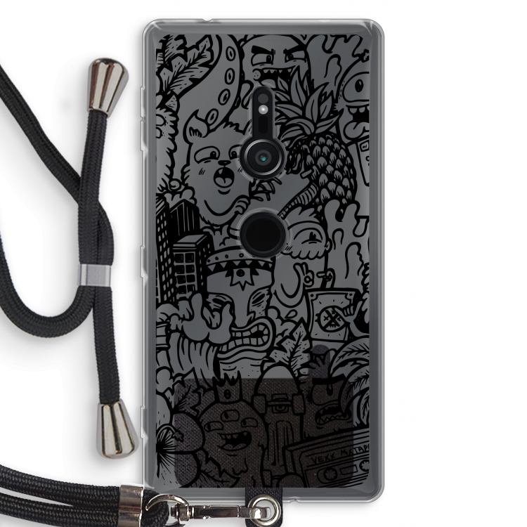 Vexx Black Mixtape: Sony Xperia XZ2 Transparant Hoesje met koord