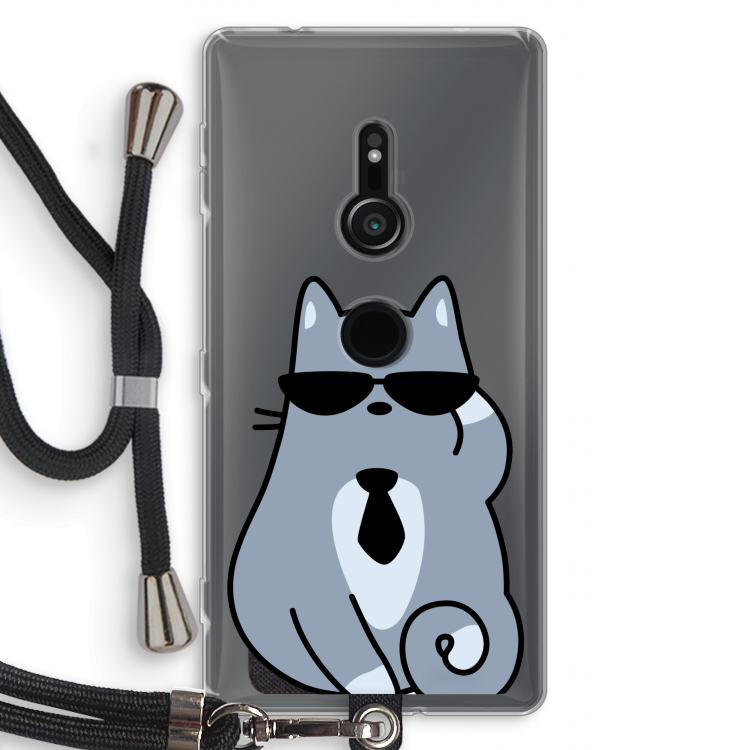 Cool cat: Sony Xperia XZ2 Transparant Hoesje met koord