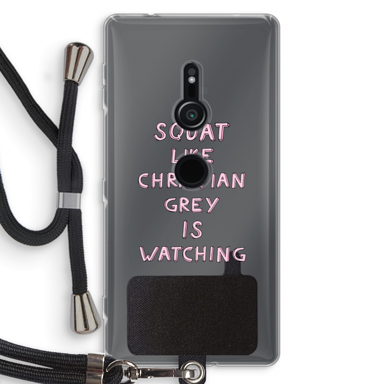 Christian Grey: Sony Xperia XZ2 Transparant Hoesje met koord