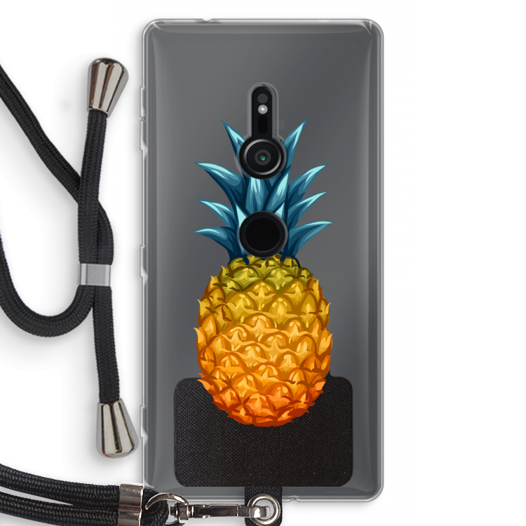 Grote ananas: Sony Xperia XZ2 Transparant Hoesje met koord