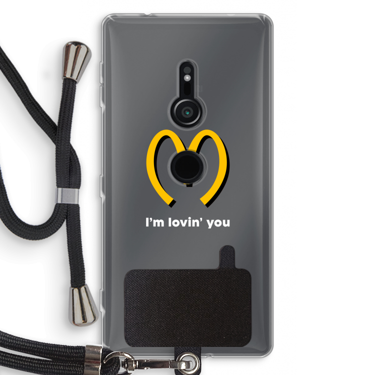 I'm lovin' you: Sony Xperia XZ2 Transparant Hoesje met koord