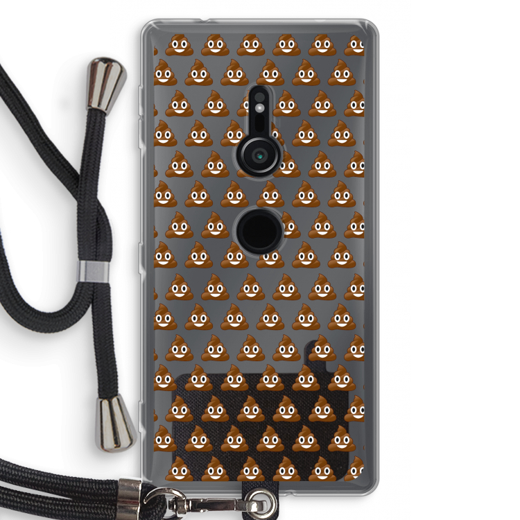 Poop emoji: Sony Xperia XZ2 Transparant Hoesje met koord