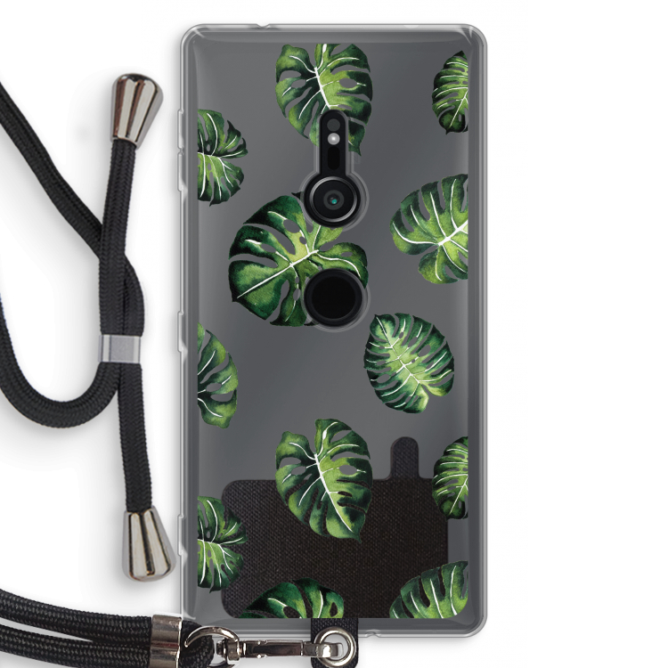 Tropische bladeren: Sony Xperia XZ2 Transparant Hoesje met koord