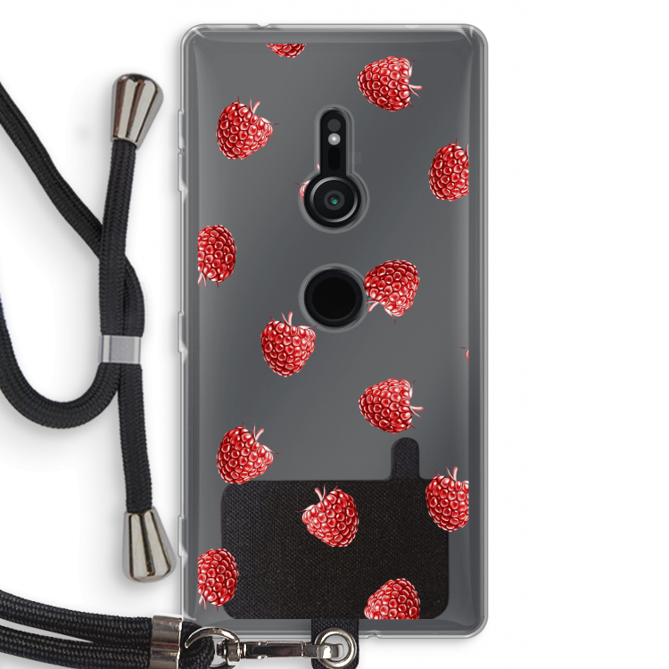 Framboosjes: Sony Xperia XZ2 Transparant Hoesje met koord