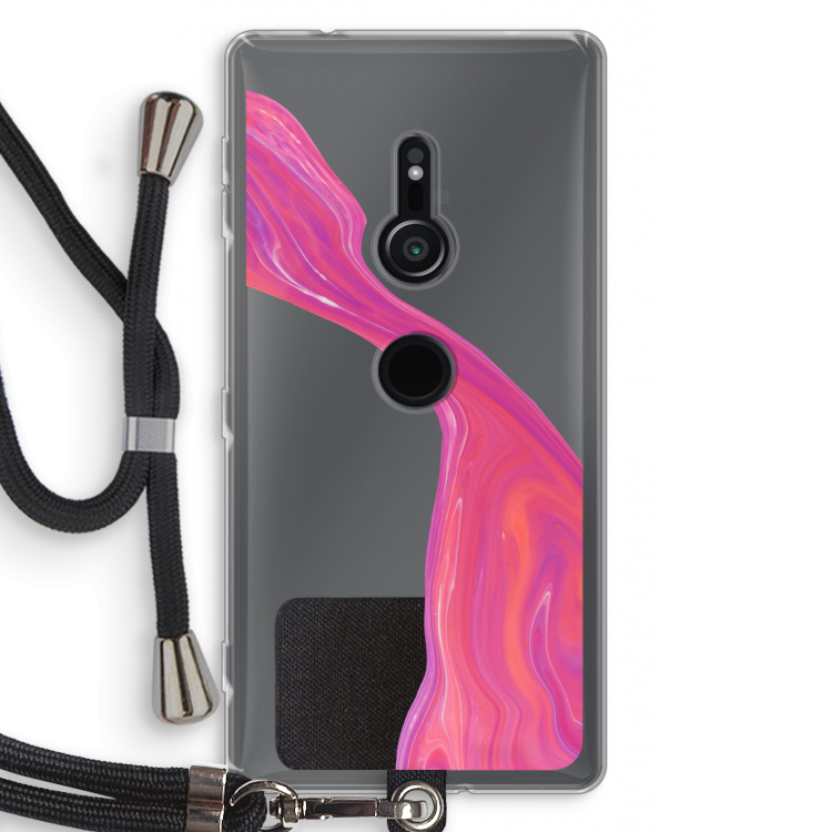 Paarse stroom: Sony Xperia XZ2 Transparant Hoesje met koord
