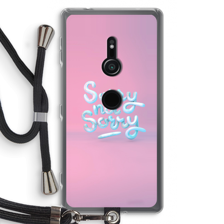 Sorry not sorry: Sony Xperia XZ2 Transparant Hoesje met koord