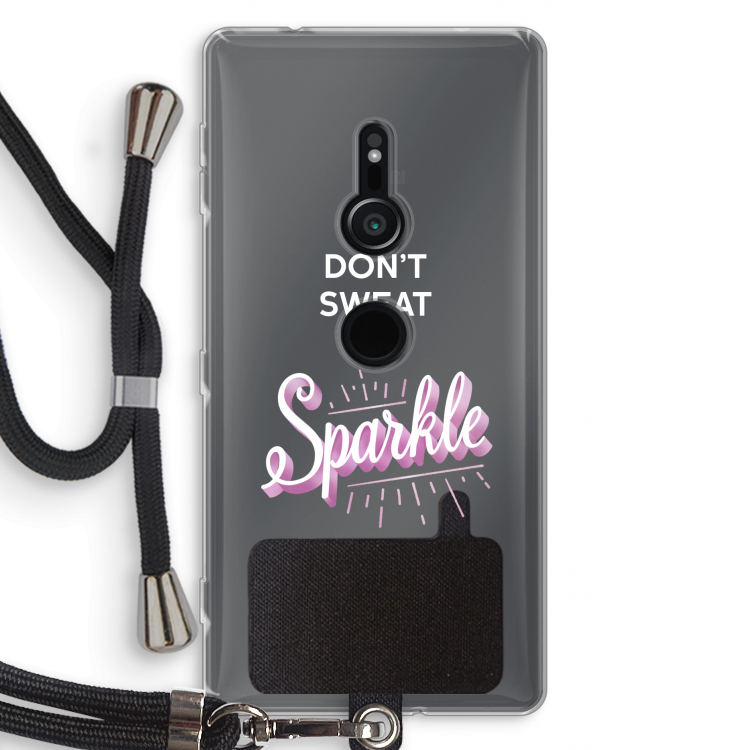 Sparkle quote: Sony Xperia XZ2 Transparant Hoesje met koord