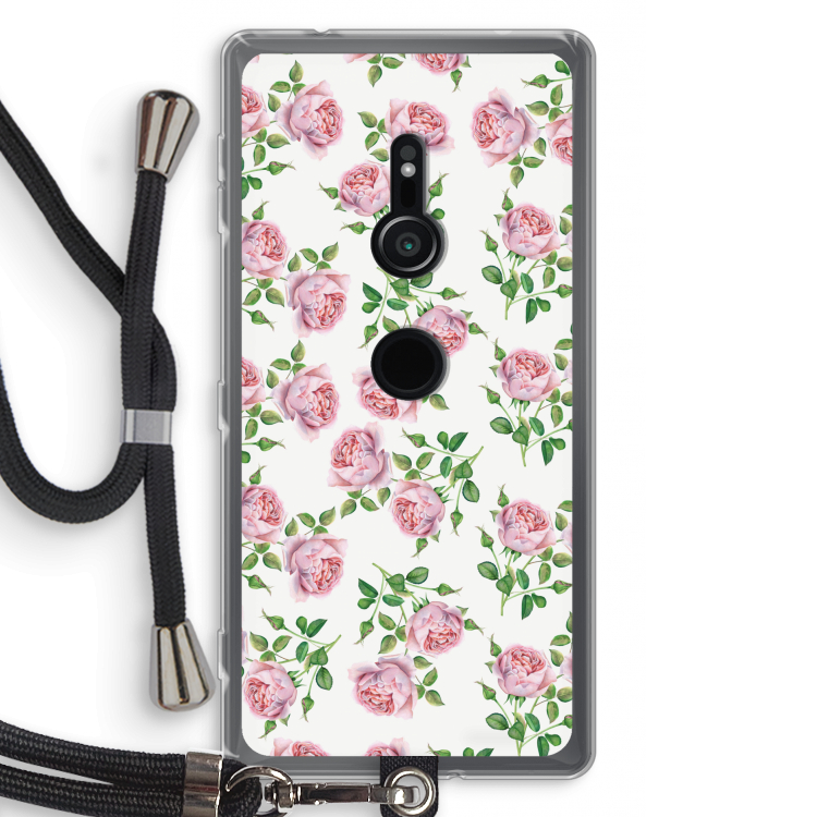 Kleine roosjes: Sony Xperia XZ2 Transparant Hoesje met koord