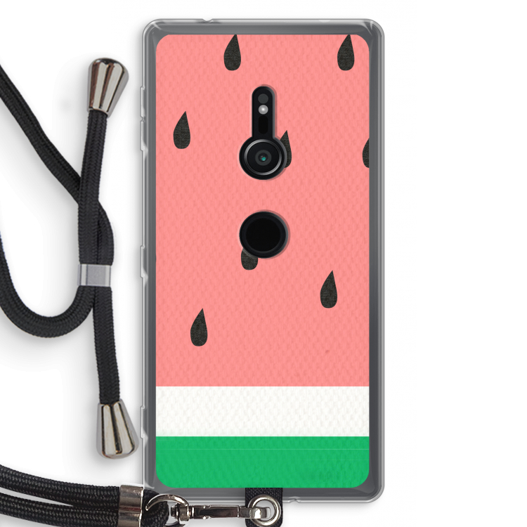 Watermeloen: Sony Xperia XZ2 Transparant Hoesje met koord