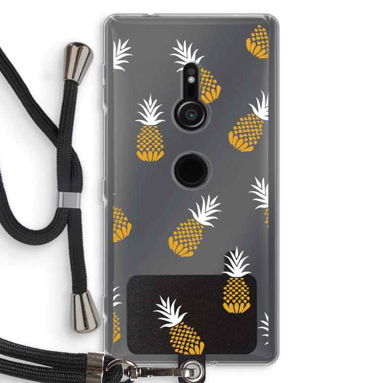 Ananasjes: Sony Xperia XZ2 Transparant Hoesje met koord