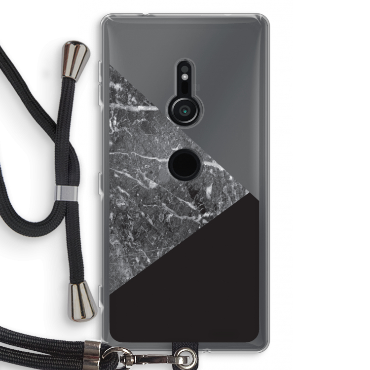 Combinatie marmer: Sony Xperia XZ2 Transparant Hoesje met koord