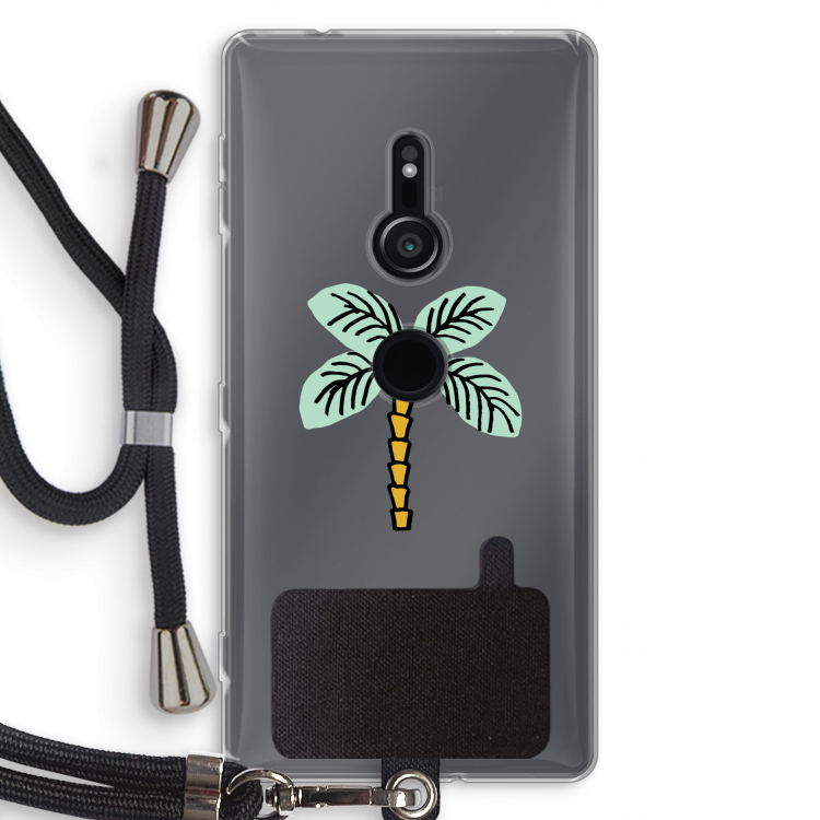 Palmboom: Sony Xperia XZ2 Transparant Hoesje met koord
