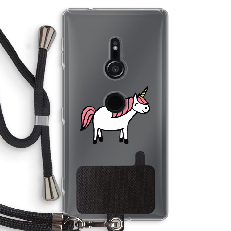 Eenhoorn: Sony Xperia XZ2 Transparant Hoesje met koord