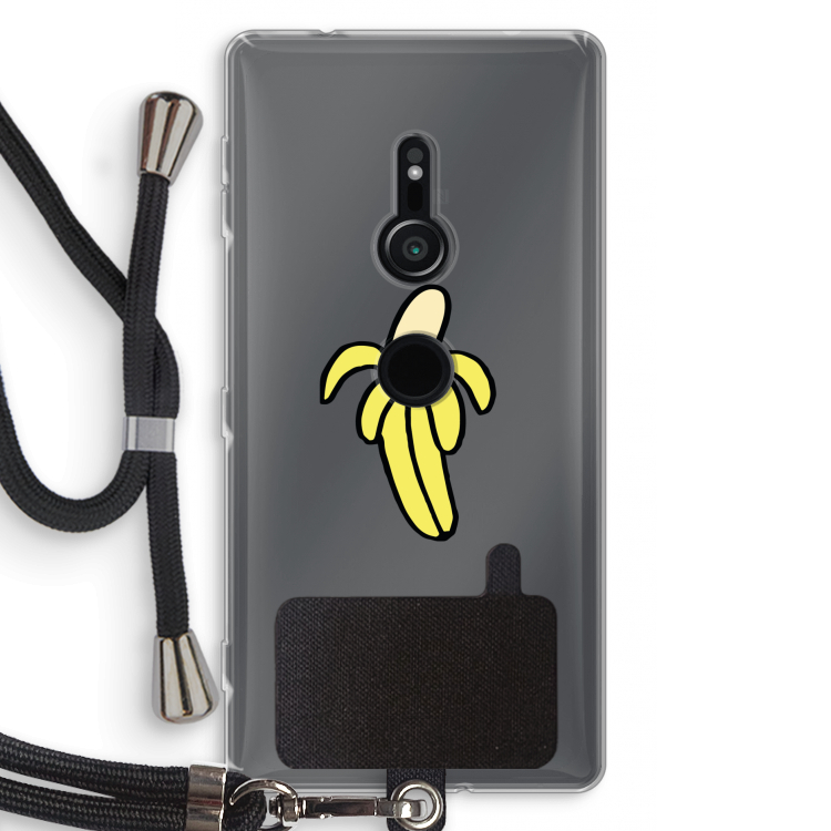 Banana: Sony Xperia XZ2 Transparant Hoesje met koord