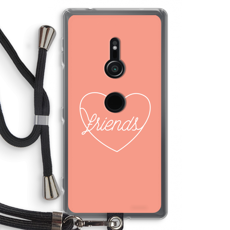 Friends heart: Sony Xperia XZ2 Transparant Hoesje met koord