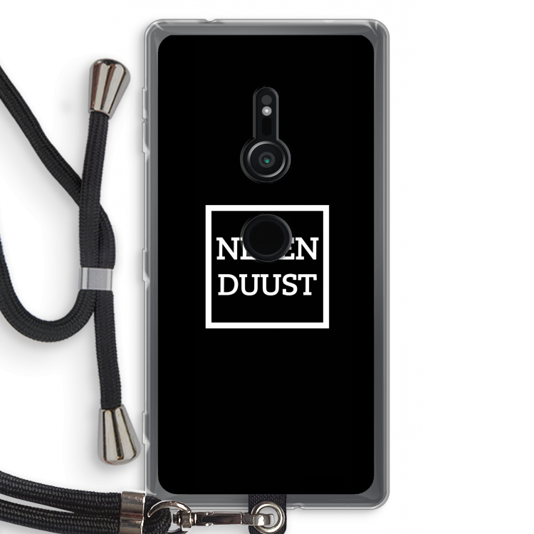 Negenduust black: Sony Xperia XZ2 Transparant Hoesje met koord